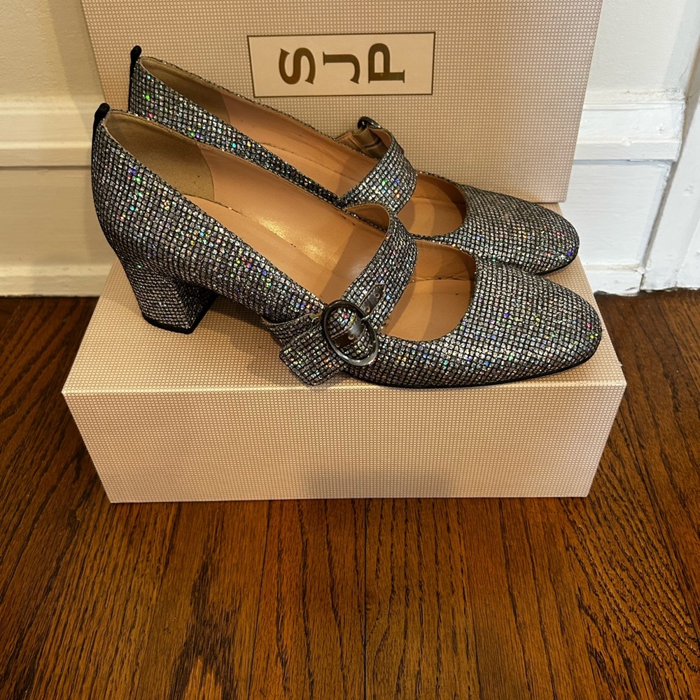 SJP by Sarah Jessica Parker Tartt  Mary Jane glitter pumps
